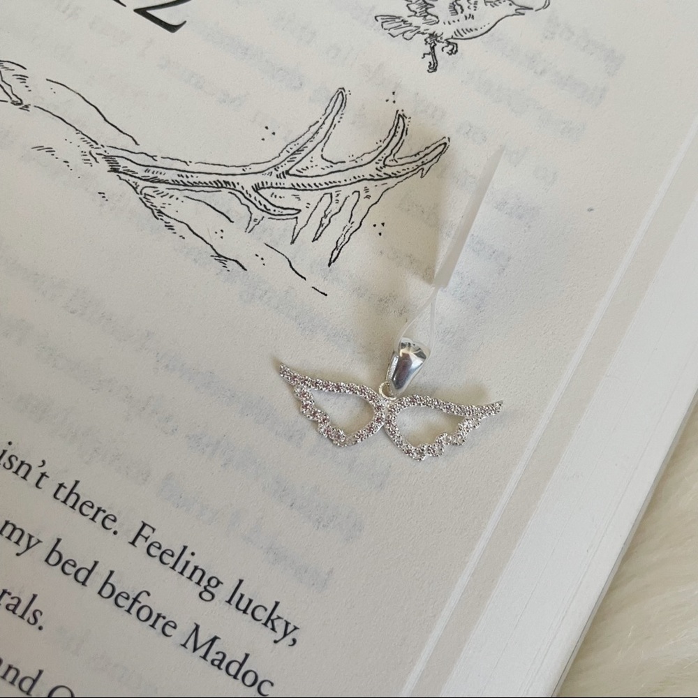 NWT 😇 925 Sterling Silver Angel Wings Pendant - Picture 1 of 3